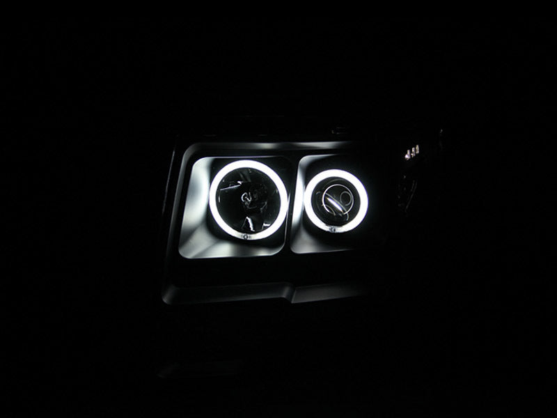 ANZO 2009-2014 Ford F-150 Projector Headlights w/ Halo Black (CCFL)-SR1 Performance