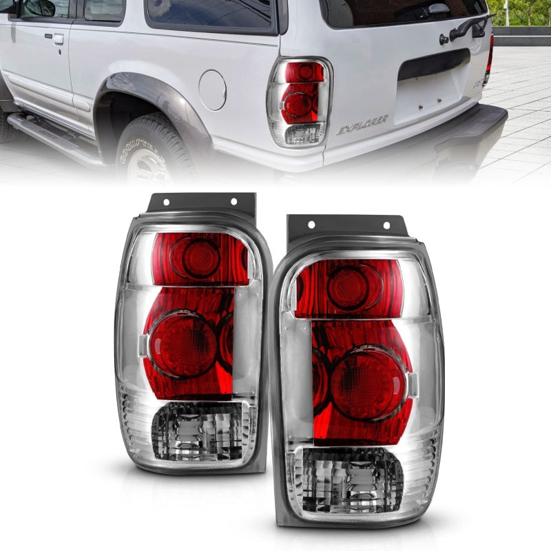 ANZO 1998-2001 Ford Explorer Taillights Chrome-SR1 Performance