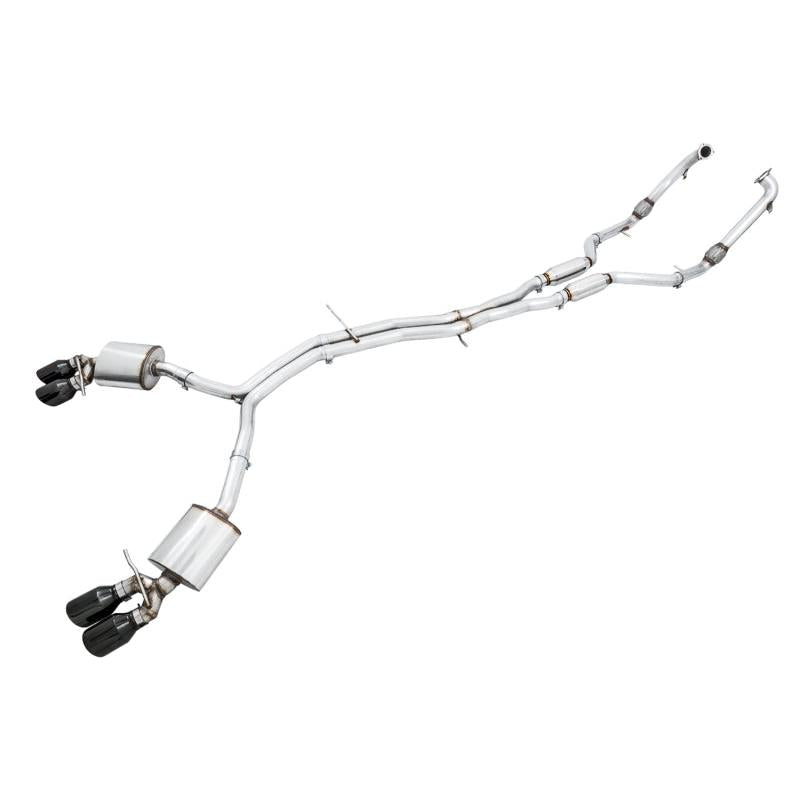 AWE Tuning Audi B9 S4 Touring Edition Exhaust - Non-Resonated (Black 102mm Tips)-SR1 Performance