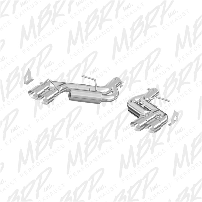 MBRP 2016-2024 Chevy Camaro 6.2L w/ NPP 3in Alum Race Dual Axle Back w/ 4in Quad Polished Tips-SR1 Performance