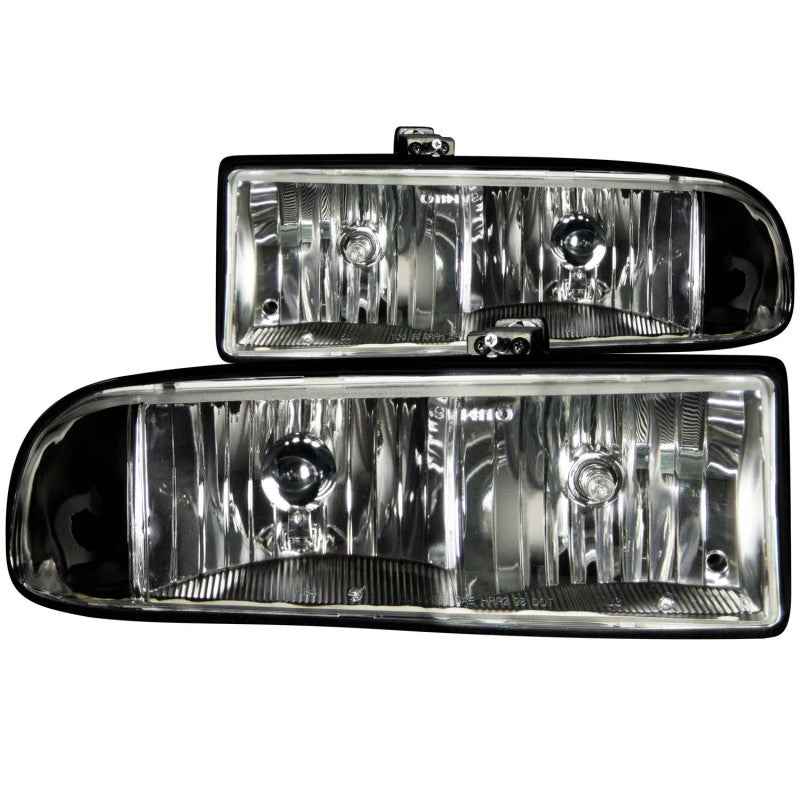 ANZO 1998-2005 Chevrolet S-10 Crystal Headlights Black-SR1 Performance
