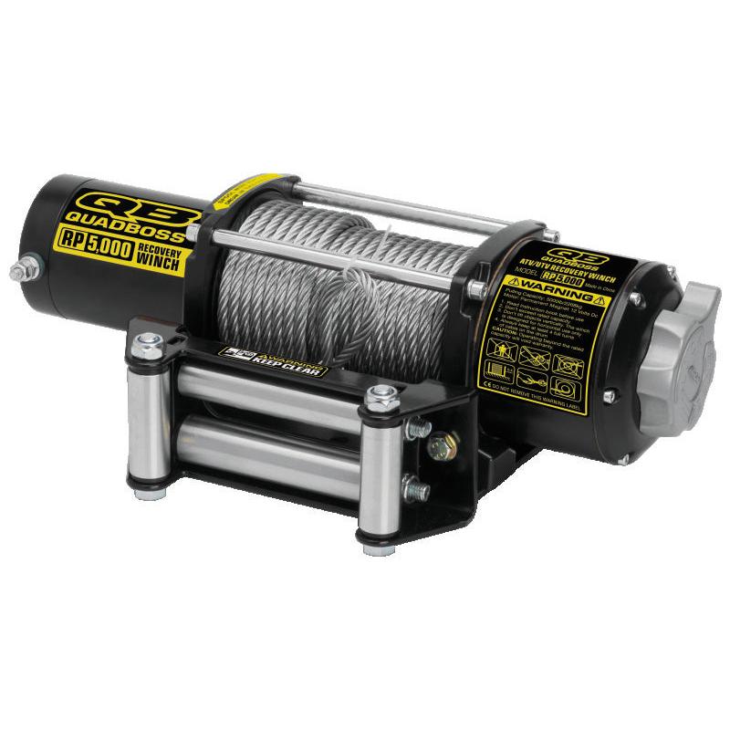 QuadBoss 5000 lb Winch with 50 ft. Wire Cable - Heavy-Duty Powersports Winch