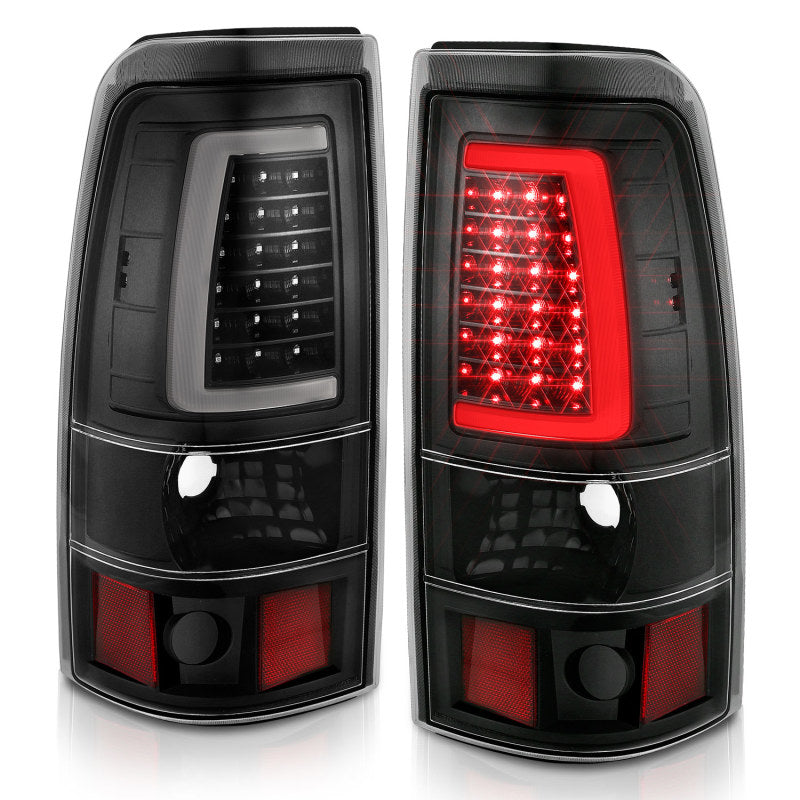 ANZO 2003-2006 Chevy Silverado 1500 LED Taillights Plank Style Black w/Clear Lens-SR1 Performance