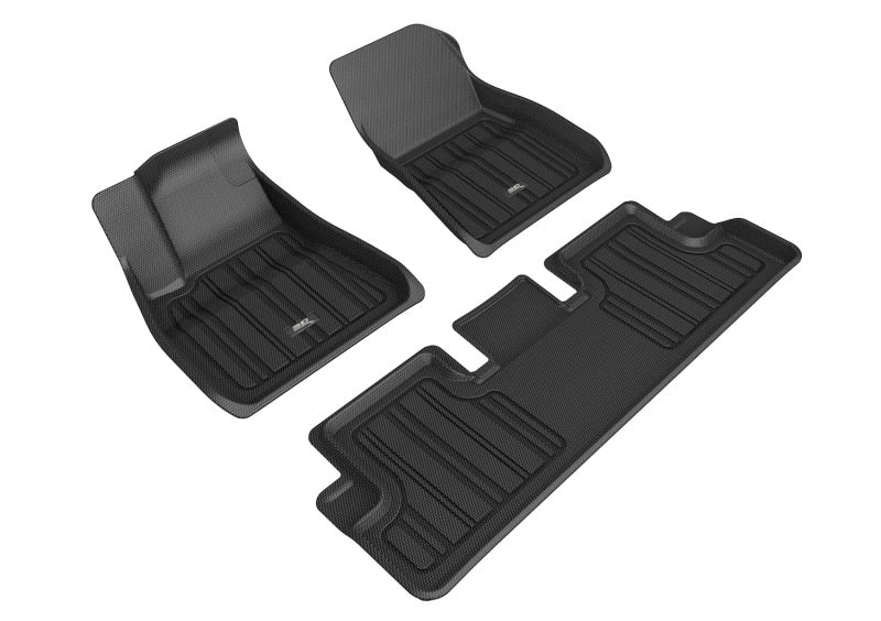 3D MAXpider 2018-2019 Tesla Model 3 Kagu 1st Row Floormat - Black-SR1 Performance