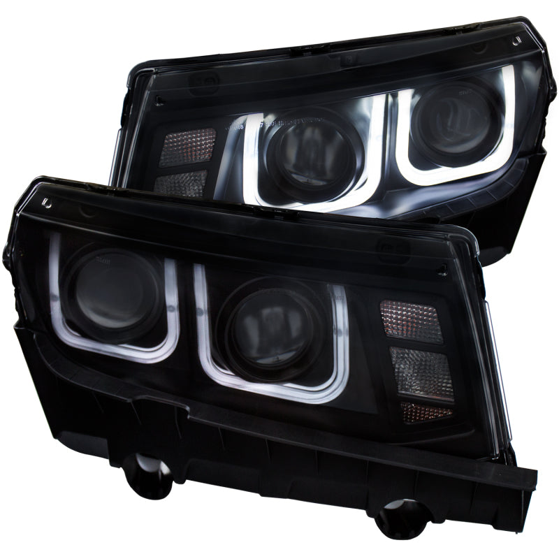 ANZO 2014-2015 Chevrolet Camaro Projector Headlights w/ U-Bar Black-SR1 Performance