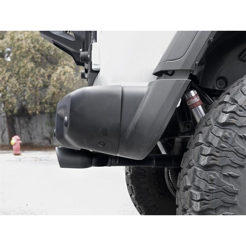 aFe Rebel Series 2.5in. 304 SS C/B Exhaust System 2018 Jeep Wrangler (JL) V6-3.6L - Black Tip-SR1 Performance