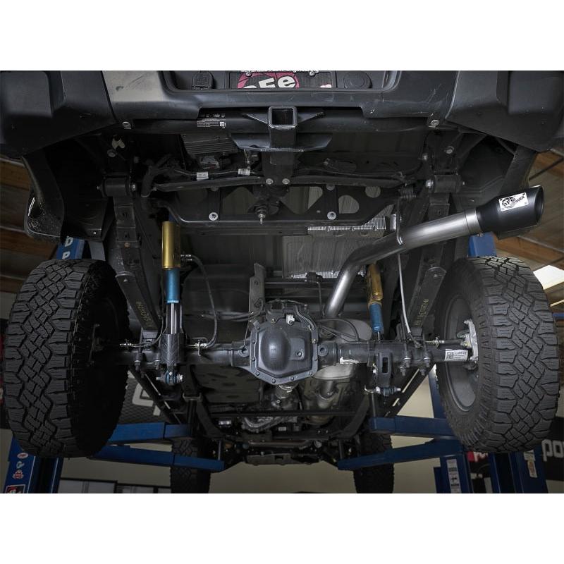 aFe Mach Force-XP Exhaust 3in CB SS 15-17 GM Colorado/Canyon 2.5L/3.6L Side Exit w/ Black Tip-SR1 Performance