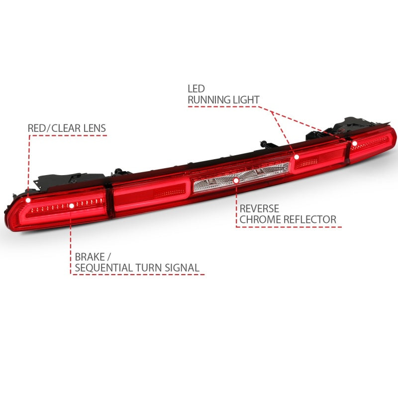 ANZO 08-10 Dodge Challenger LED Taillights - Red/Clear w/Sequential Turn Signal-SR1 Performance