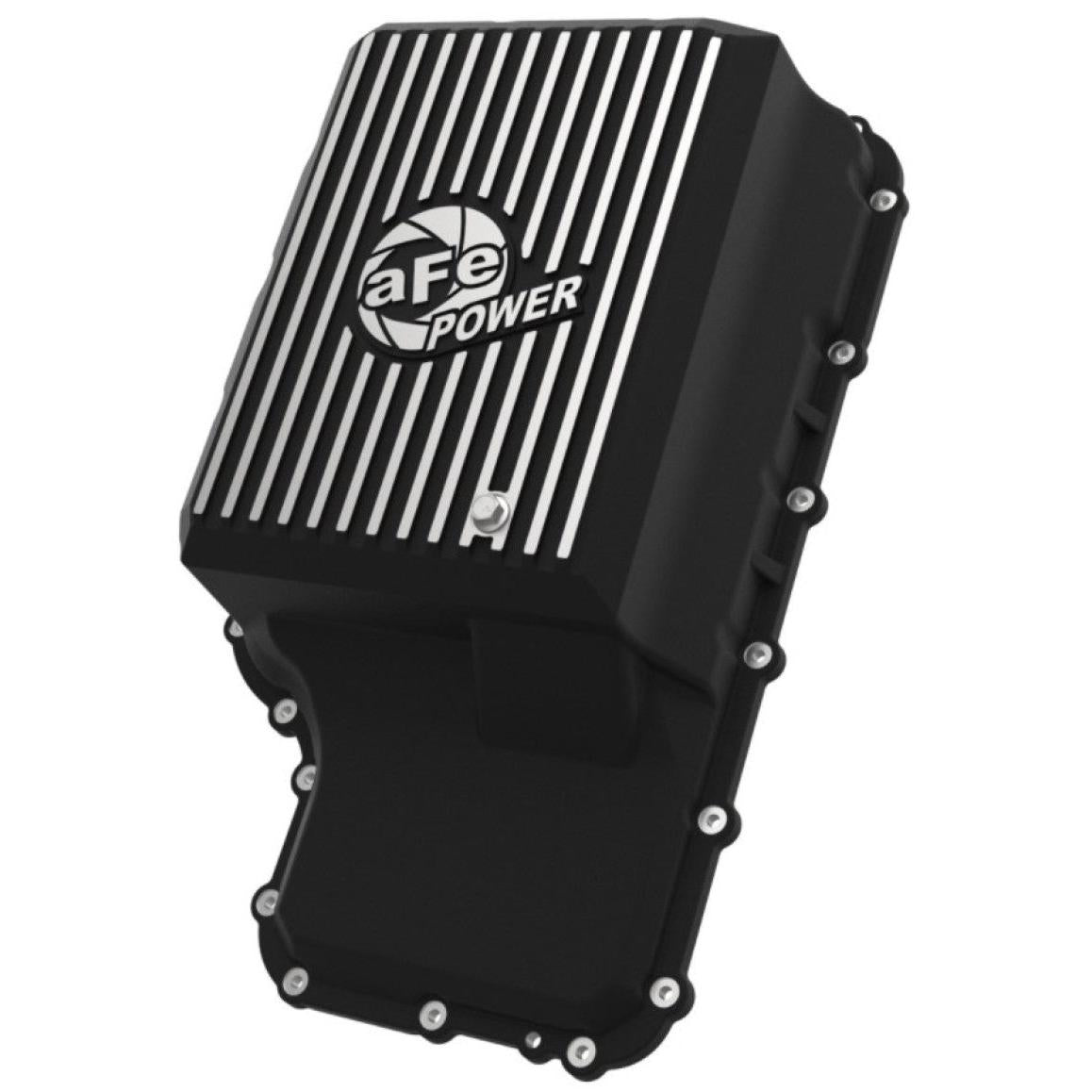 aFe 20-21 Ford Truck w/ 10R140 Transmission Pan Black POWER Street Series w/ Machined Fins-SR1 Performance