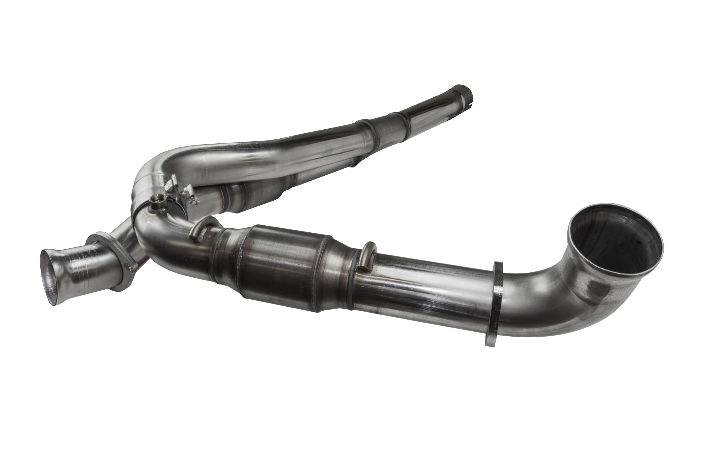 3" SS Catted Y-Pipe. 2010-2014 F150 Raptor 6.2L 4V. Connects to OEM.
