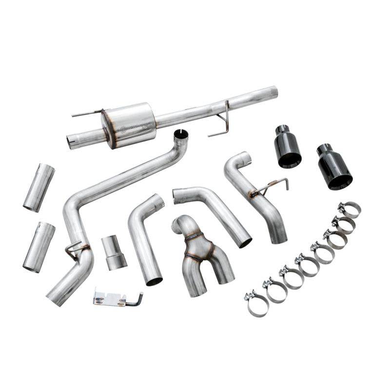 AWE Tuning 2015+ Ford F-150 0FG Dual Exit Performance Exhaust System w/5in Diamond Black Tips-SR1 Performance