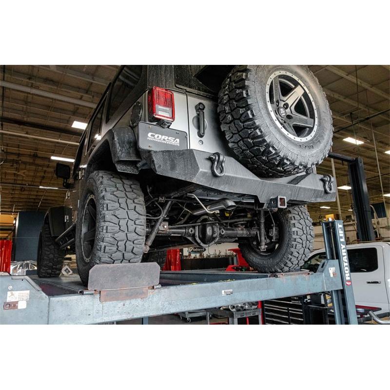 Corsa 2007-2018 Jeep Wrangler JKU 3.6L Sport 2.75in Cat-Back Exhaust w/ Turn Down Tip-SR1 Performance