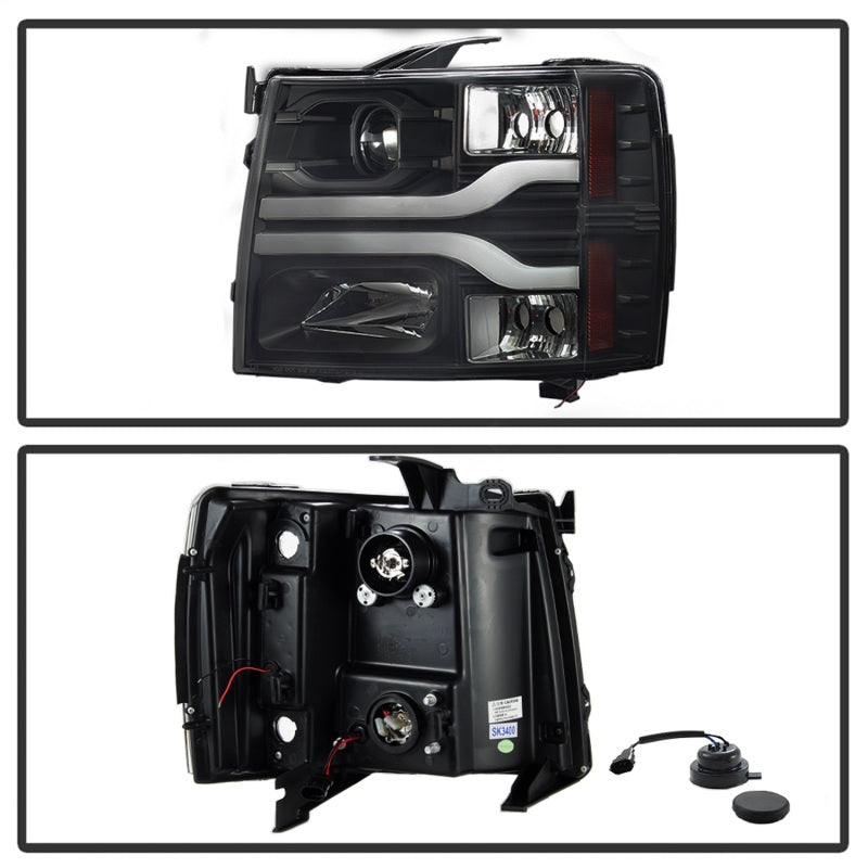 Spyder Chevy Silverado 1500 07-13 Version 3 Projector Headlights - Black PRO-YD-CS07V3-LBDRL-BK-SR1 Performance