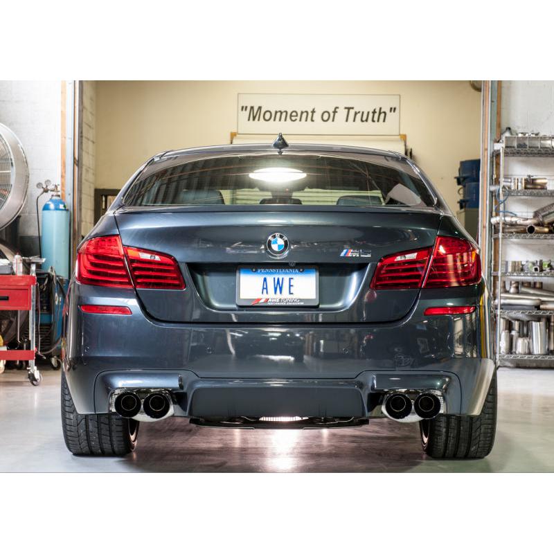 AWE Tuning BMW F10 M5 Touring Edition Axle-Back Exhaust Diamond Black Tips-SR1 Performance
