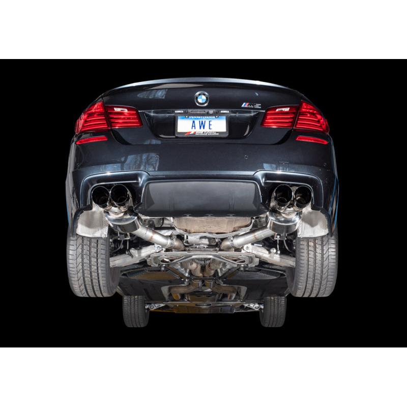 AWE Tuning BMW F10 M5 Touring Edition Axle-Back Exhaust Diamond Black Tips-SR1 Performance