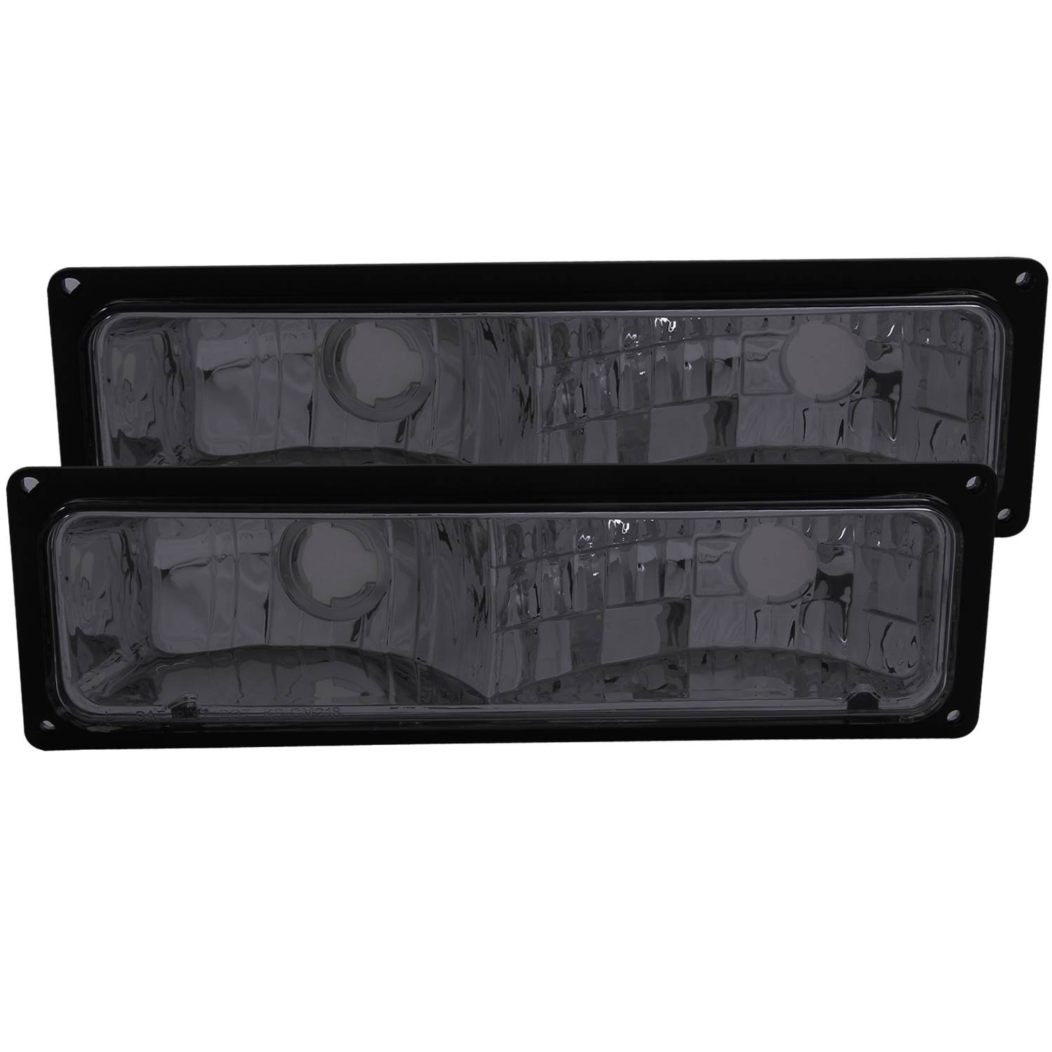 CHEVY/GMC C/K1500/2500 88-98 / C/K3500 88-00 / SUBURBAN 92-99 / BLAZER (FULL-SIZE) 92-94 / TAHOE 95-99 / YUKON 92-99 EURO PARKING/SIGNAL LIGHTS SMOKE LENS BLACK FRAME