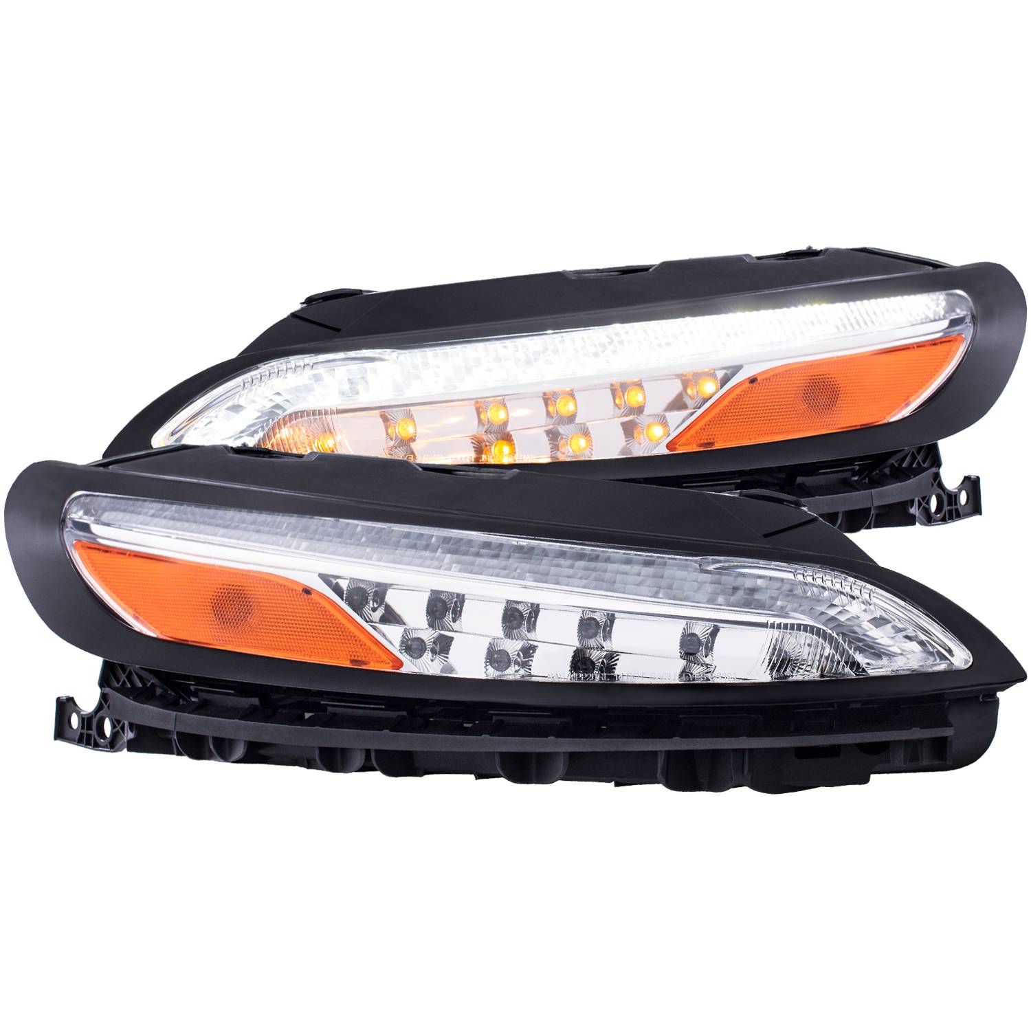 JEEP CHEROKEE 14-18 LED PARKING/SIGNAL LIGHTS CHROME AMBER
