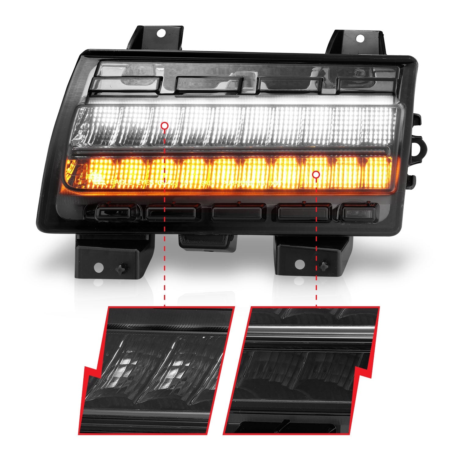 JEEP WRANGLER 18-25 / GLADIATOR 20-25 LED FENDER LIGHTS SMOKE LENS W/ SEQUENTIAL SIGNAL (FOR MODELS W/ FACTORY HALOGEN FENDER LIGHTS)