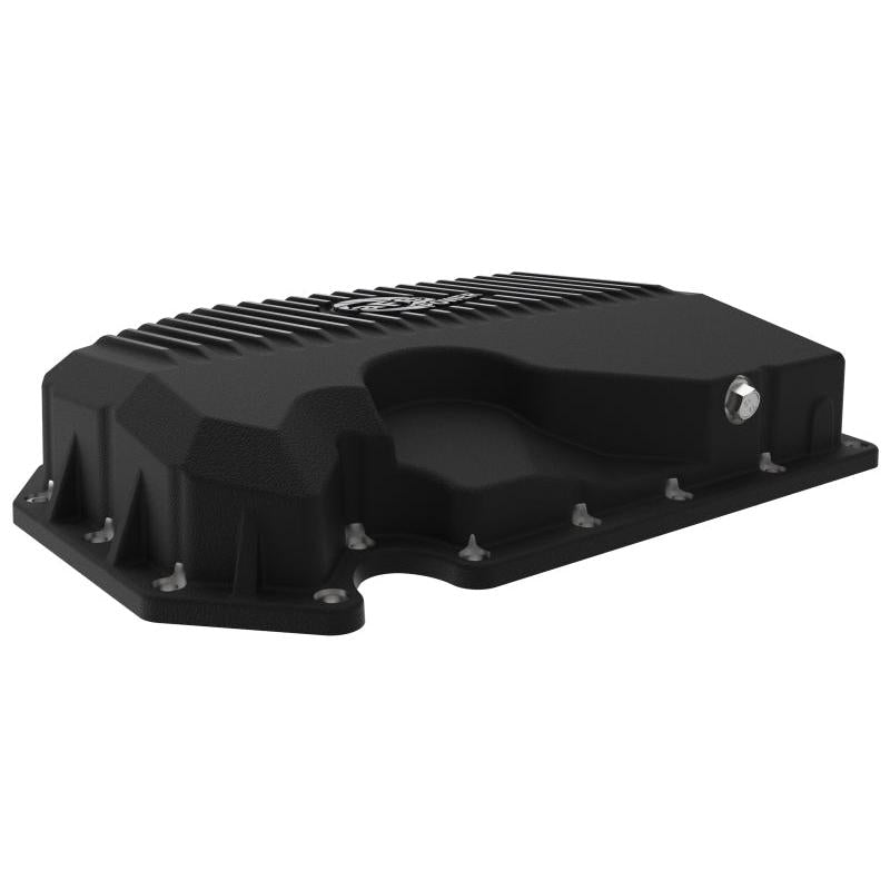aFe 05-19 VW 1.8L/2.0L w/o Oil Sensor Engine Oil Pan Black POWER Street Series w/ Machined Fins-SR1 Performance