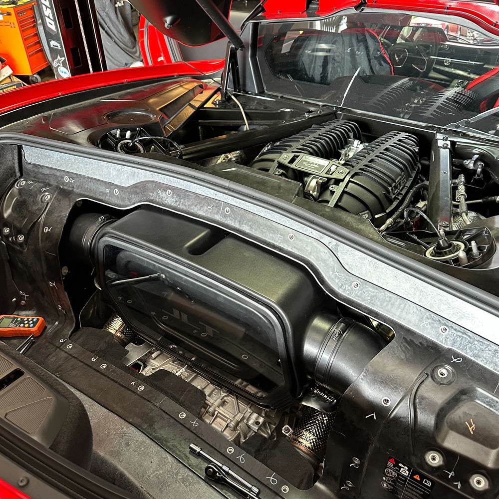 JLT Cold Air Intake for the 2023-2025 Chevrolet Corvette C8 Z06 5.5L - S&B installed in the engine compartment of a vehicle