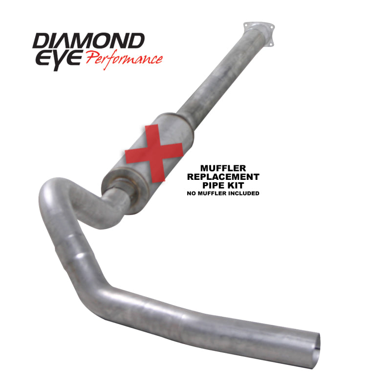 Diamond Eye KIT 4in CB MFLR RPLCMENT PIPE SGL AL: 01-05 CHEVY/GMC 6.6L 2500/3500-SR1 Performance