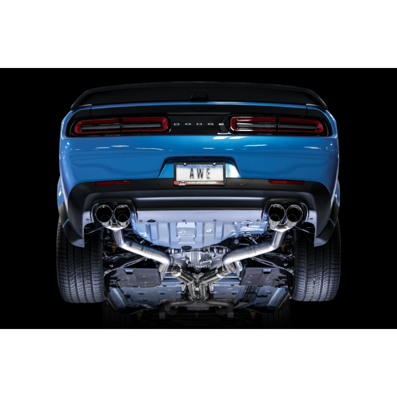 AWE Tuning 2017+ Dodge Challenger 5.7L Track Edition Exhaust - Chrome Silver Quad Tips-SR1 Performance