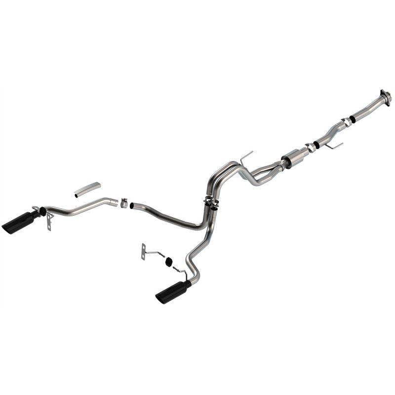 Borla F-150 2021 5.0L 2dr RC SB (122.8 WB) XL/XLT 3/2.25 SRE Cat-Back ATAK Black Chrome Tips-SR1 Performance