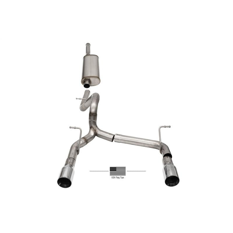 Corsa 2018-2024 Jeep Wrangler JLU 3.6L 2.75in Sport Cat-Back Exhaust w/ American Flag Tips-SR1 Performance