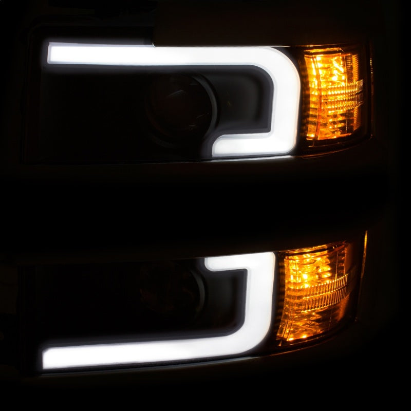 ANZO Projector Headlights 15-17 Chevrolet Silverado 2500HD / 3500HD Black w/ Chrome Rim-SR1 Performance