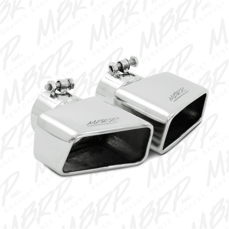 MBRP Universal Tip 4.50in x 2.75in ID Rectangle Angled Cut 3in OD Inlet 7in Lgth T304 Passenger Side-SR1 Performance