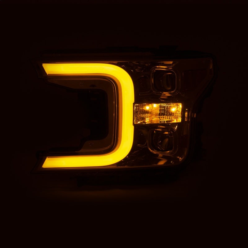 ANZO 18-19 Ford F-150 Projector Headlights w/Plank Style Switchback Chrome w/Amber-SR1 Performance