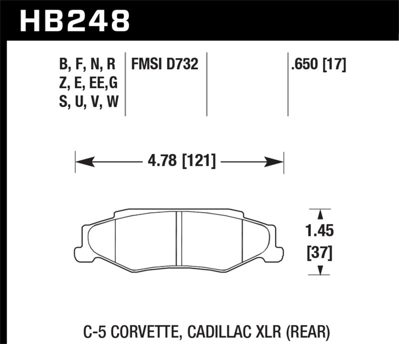 Hawk 97-12 Corvette/01-04 Z06/05-09 Z51 DTC-30 Race Rear Brake Pads-SR1 Performance