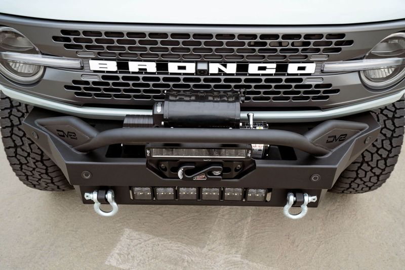 DV8 Offroad 2021+ Ford Bronco Modular Front Bumper with Winch and Auxiliary Light Mounts