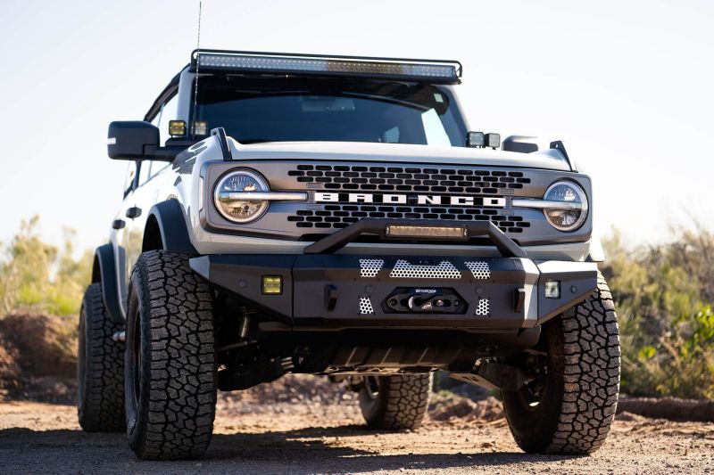 DV8 Offroad FBBR-01 Made to Overland Series Front Bumper for 2021+ Ford Bronco with Winch Compatibility