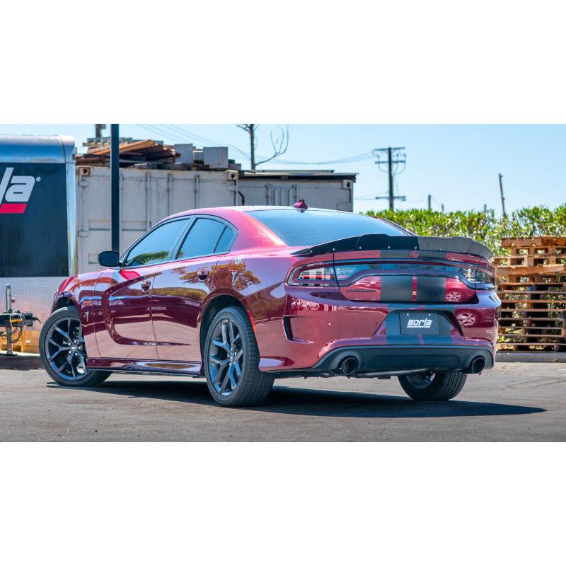 Borla 19-23 Dodge Charger GT 3.6L V6 RWD ATAK Catback Exhaust - Black Chrome Tips-SR1 Performance