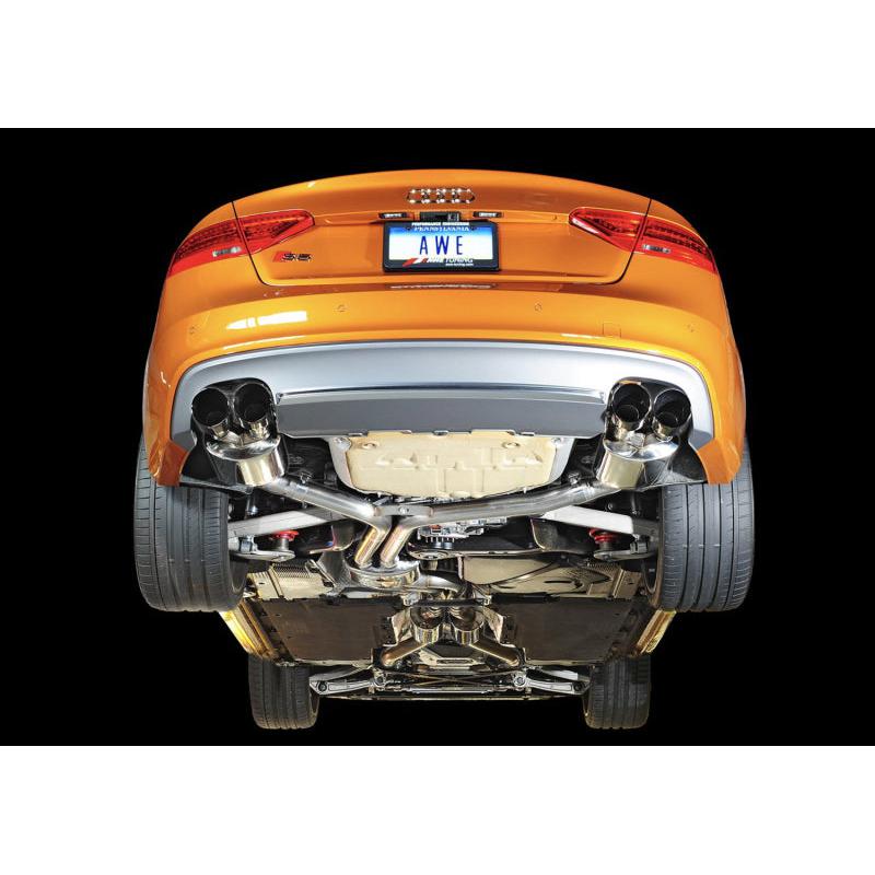 AWE Tuning Audi B8.5 S5 3.0T Touring Edition Exhaust System - Diamond Black Tips (90mm)-SR1 Performance