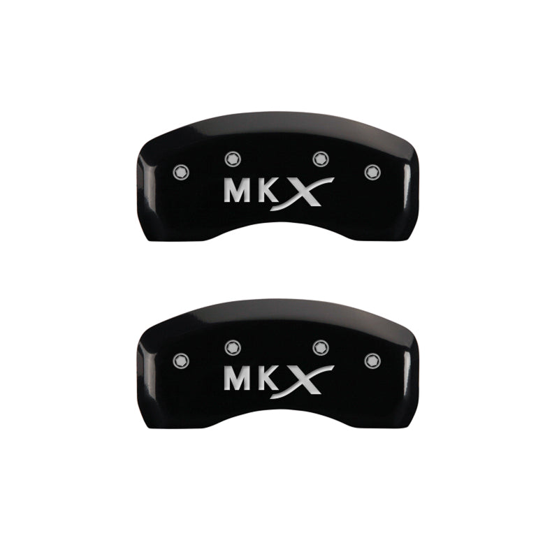 MGP 4 Caliper Covers Engraved Front Lincoln Engraved Rear MKX Black finish silver-SR1 Performance