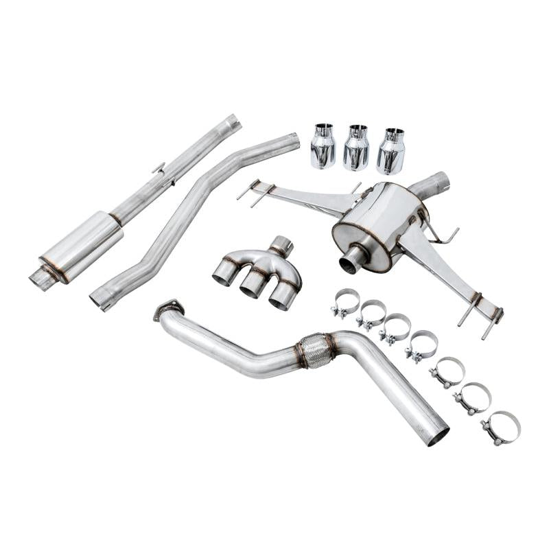 AWE Tuning 2017+ Honda Civic Type R Touring Edition Exhaust w/Front & Mid Pipes - Chrome Silver Tips-SR1 Performance