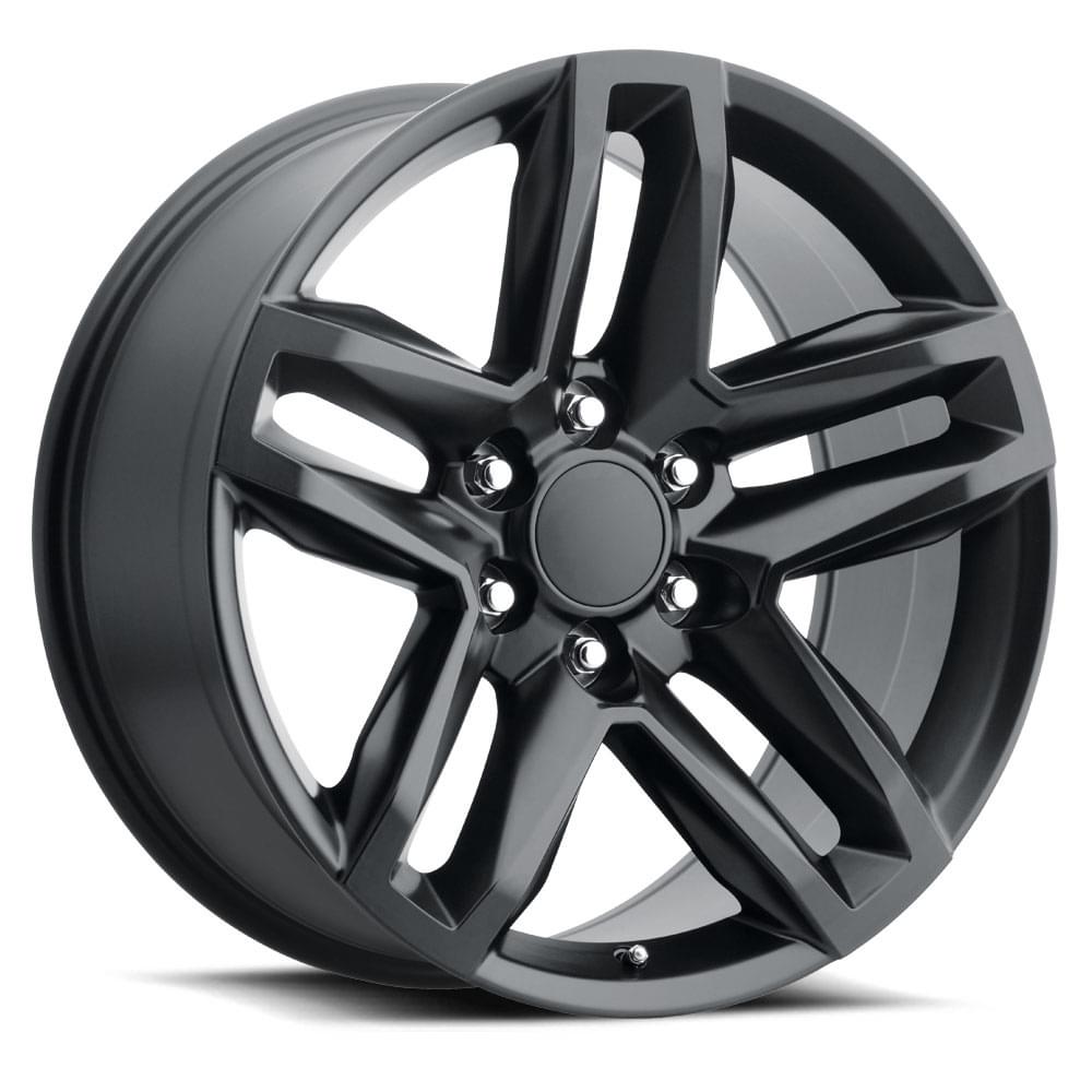22X9 6X5.5 +15 HB 78.1 Z71 SPLIT 5 SPOKE SATIN BLACK WITH CAP-SR1 Performance