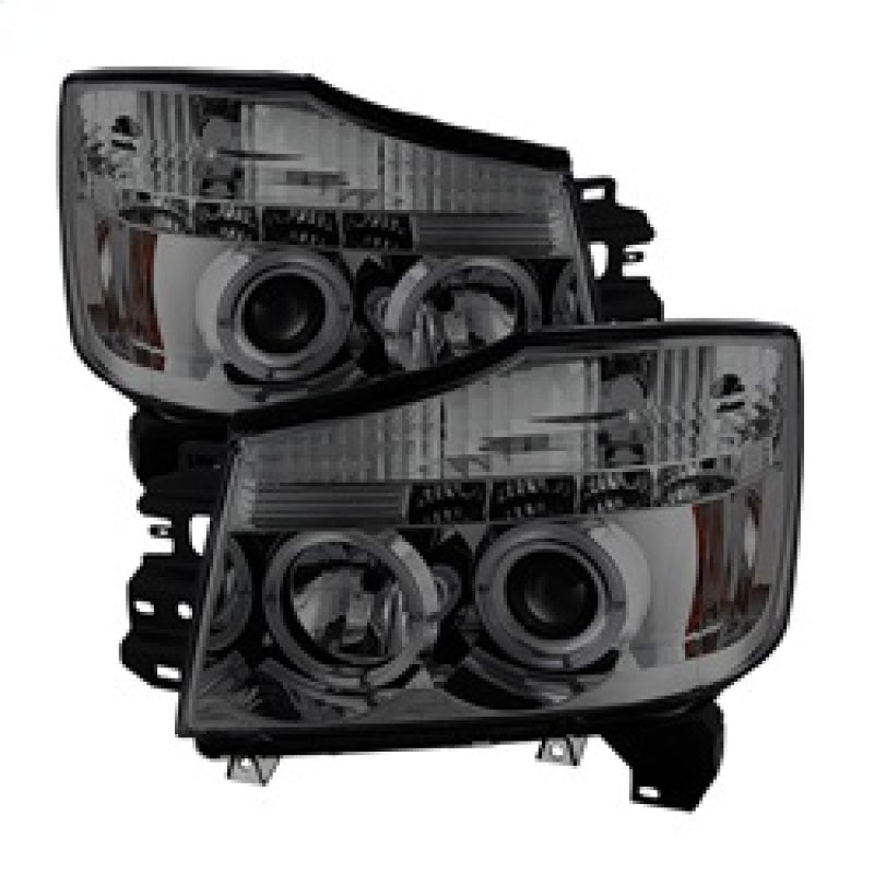 Spyder Nissan Titan 04-14/Armada 04-07 Projector Headlights LED Halo LED Smke PRO-YD-NTI04-HL-SM-SR1 Performance