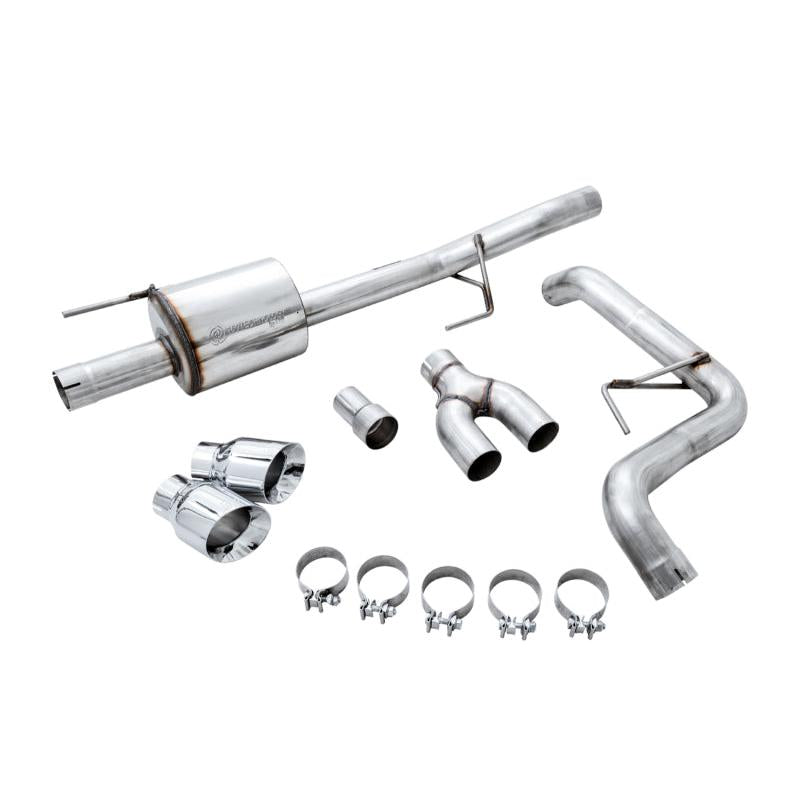 AWE Tuning 2015+ Ford F-150 0FG Single Exit Performance Exhaust System w/4.5in Chrome Silver Tips-SR1 Performance