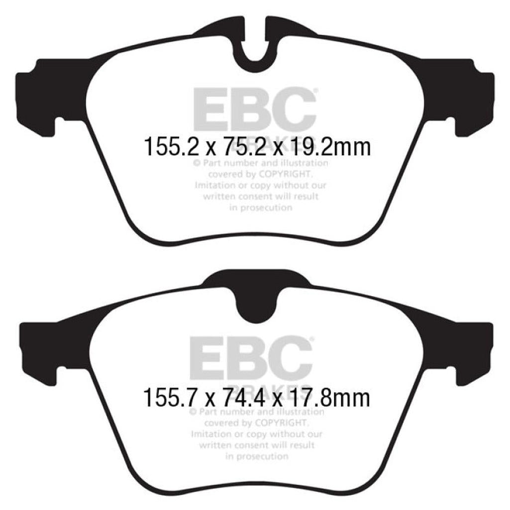 EBC Redstuff Ceramic Low Dust Front Brake Pads for Jaguar F-Type 2014-2017 – Part DP32189C