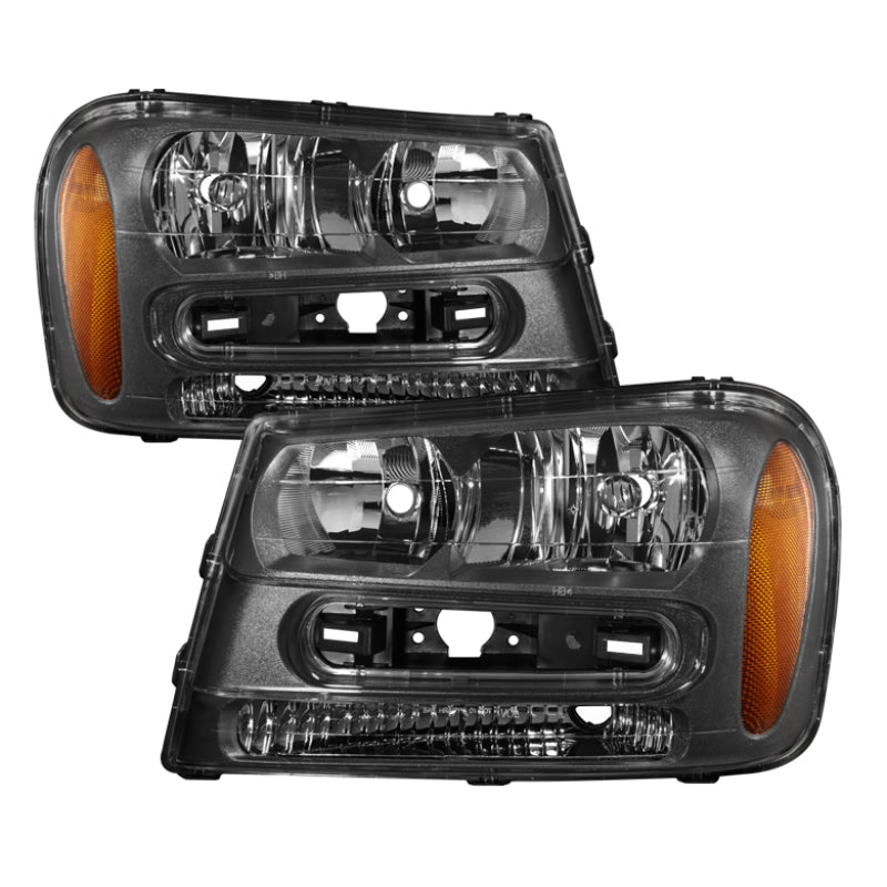 Xtune Chevy Trailblazer 02-09 Crystal Headlights Black HD-JH-CTB02-AM-BK-SR1 Performance