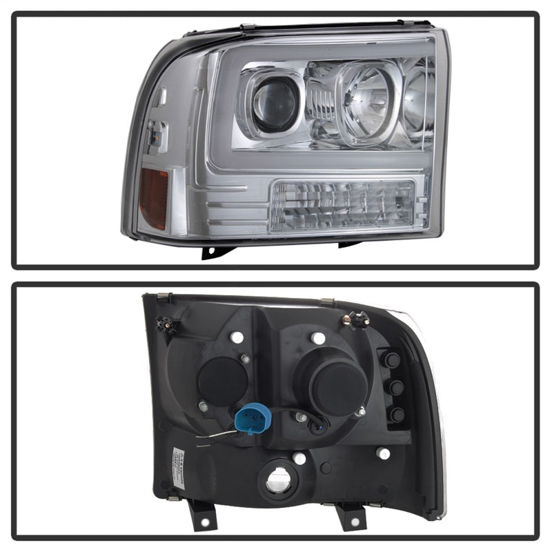 Spyder 99-04 Ford F-250 Super Duty Light Bar Projector Headlights - Chrome (PRO-YD-FF25099V2-LB-C)-SR1 Performance