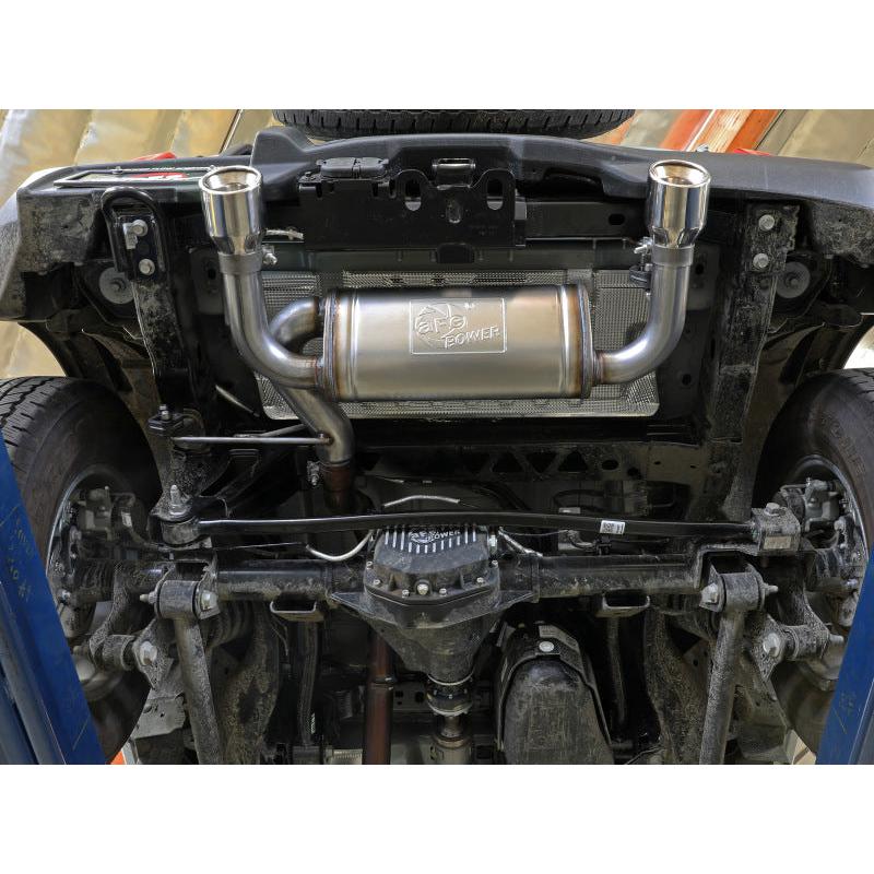 aFe Vulcan 3in 304 SS Axle-Back Exhaust 2021 Ford Bronco L4-2.3L (t)/V6-2.7L (tt) w/ Black Tips-SR1 Performance