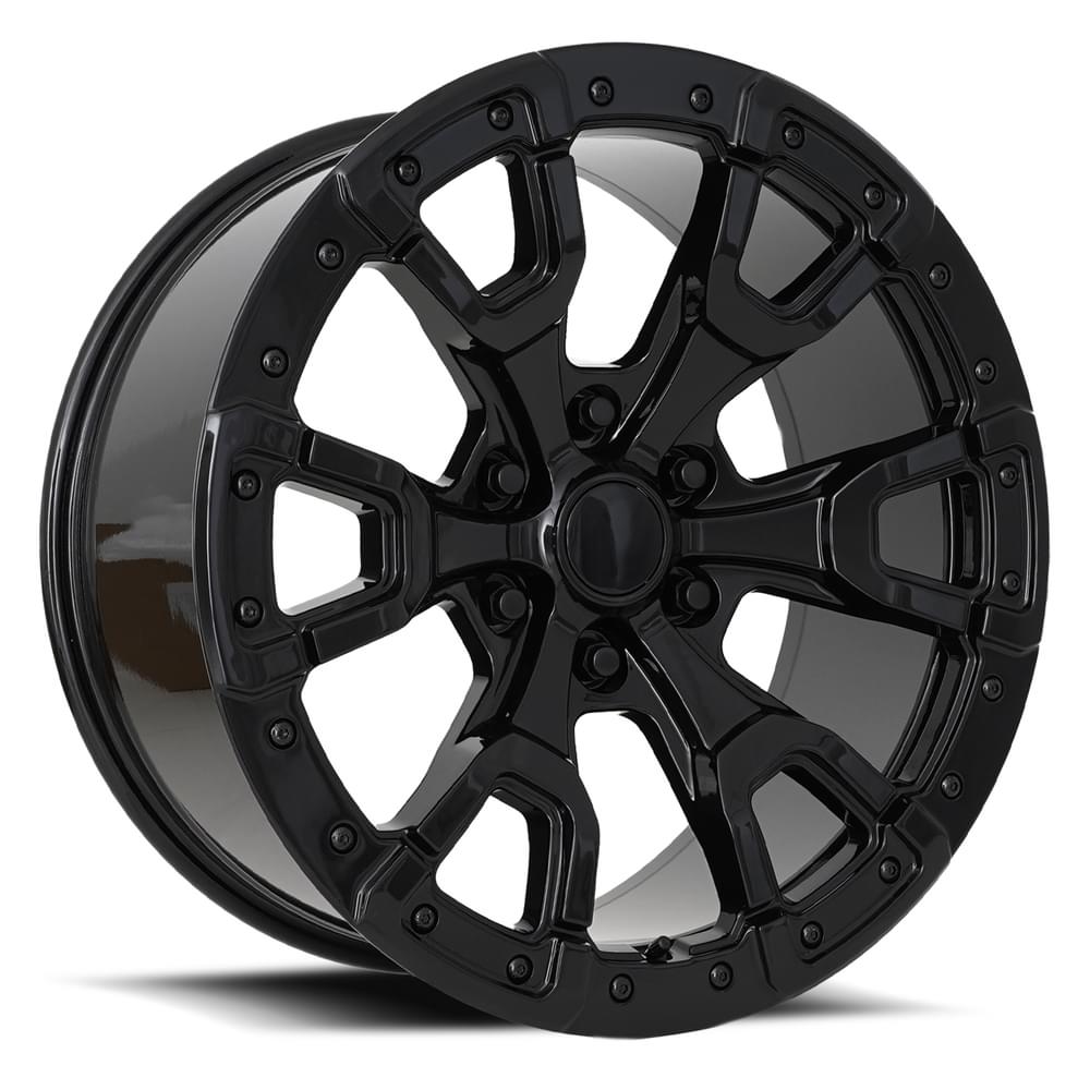 20X9 6X5.5 +20 HB 93.1 BRONCO REPLICA GLOSS BLACK WITH CAP-SR1 Performance