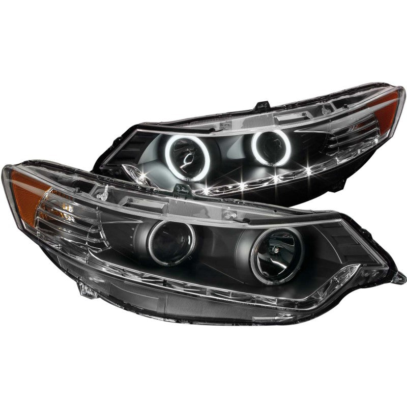 ANZO 2009-2012 Acura Tsx Projector Headlights w/ Halo Black (CCFL) (HID Compatible)-SR1 Performance