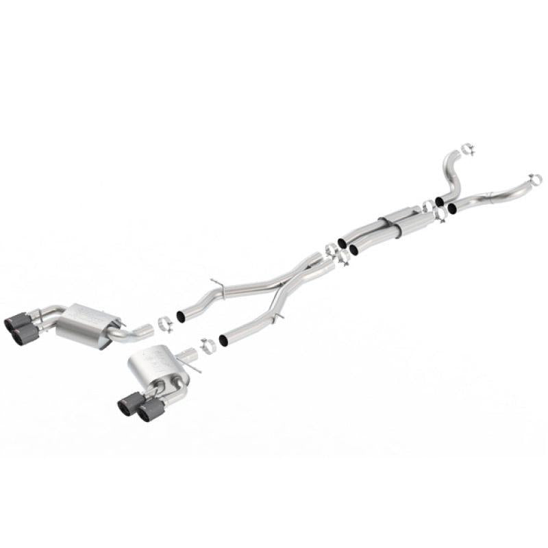 Borla 16-17 Chevy Camaro 6.2L 4in Dual CF Tips w/Black Core Dual Split Exit ATAK Catback Exhaust-SR1 Performance