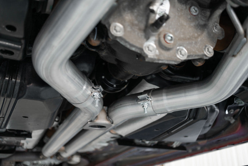MBRP 18-22 Ford Mustang GT 5L T304 SS 3in Cat-Back Dual Rear w/4in Quad Carbon Fiber Tips (Race)-SR1 Performance