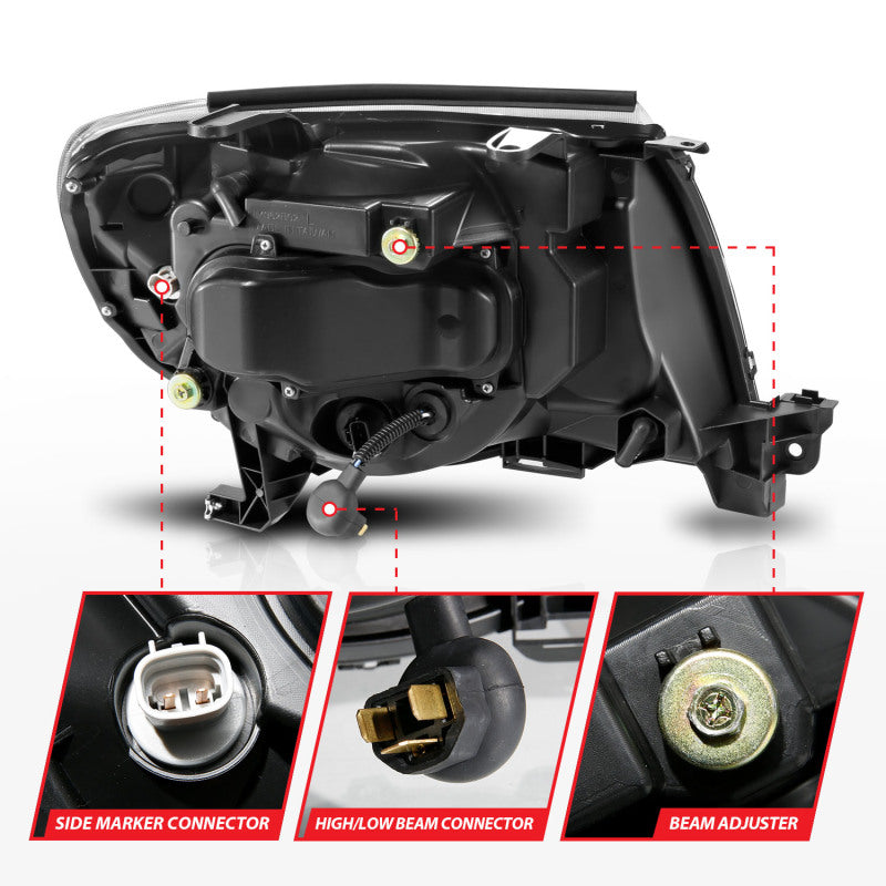 ANZO 05-11 Toyota Tacoma Projector Headlights w/Light Bar Switchback Chrome Housing-SR1 Performance